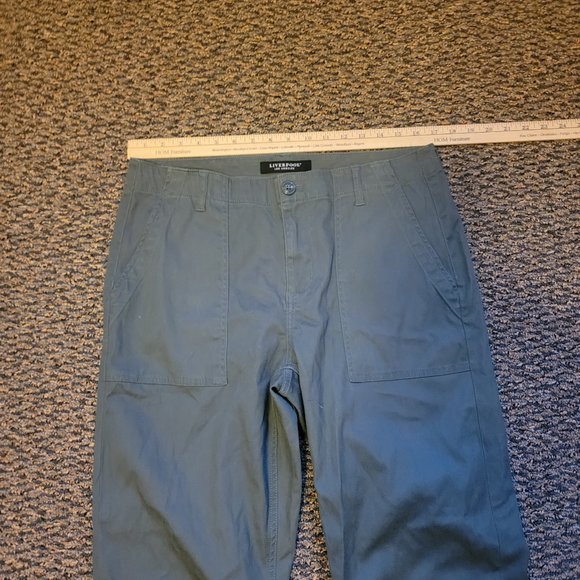 Liverpool Los Angeles Crop Cargo Trouser Jogger With Zip Hem Olive Green Size 12 - Picture 10 of 13